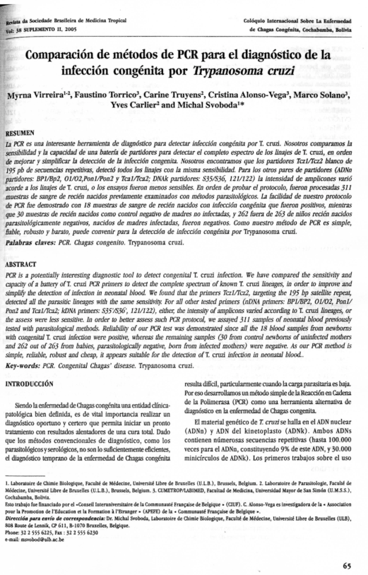 (PDF) [Comparison of PCR methods for the diagnosis of congenital ...