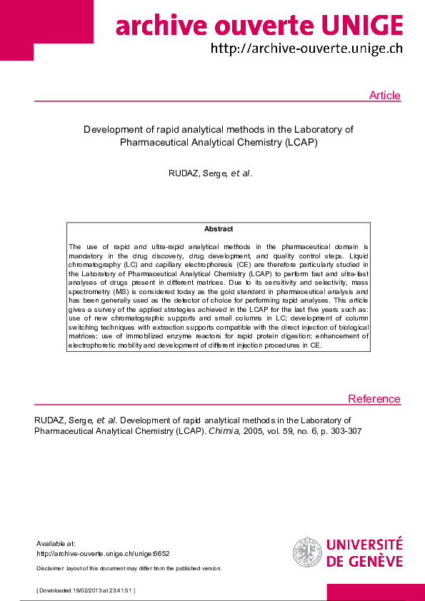 (PDF) Development of Rapid Analytical Methods in the Laboratory of ...