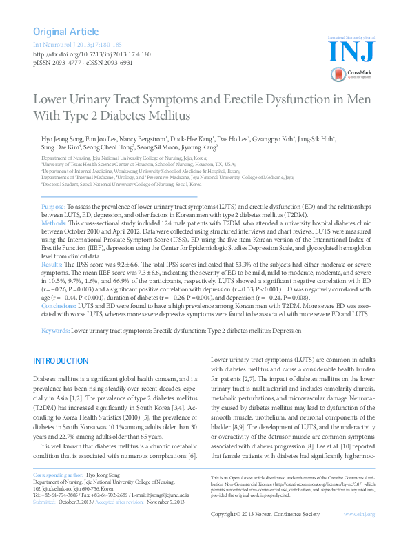 (PDF) Lower Urinary Tract Symptoms and Erectile Dysfunction in Men With ...