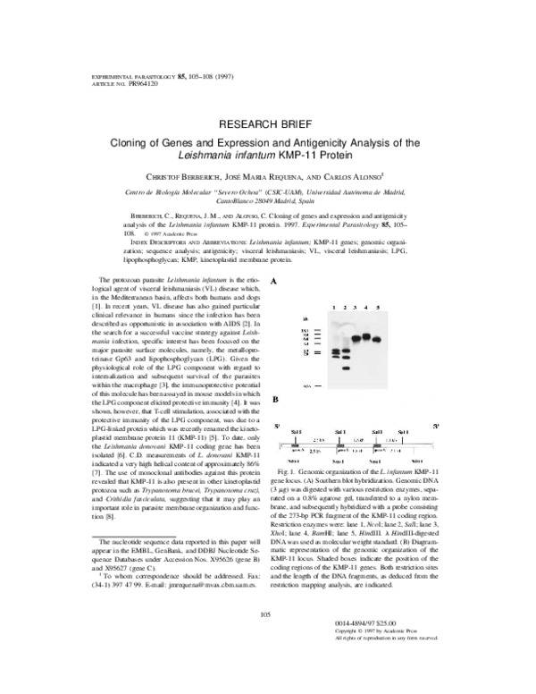 (PDF) Cloning of Genes and Expression and Antigenicity Analysis of ...