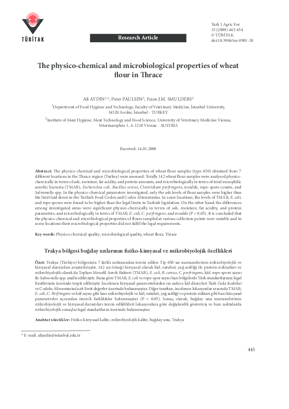 (PDF) The physico-chemical and microbiological properties of wheat ...