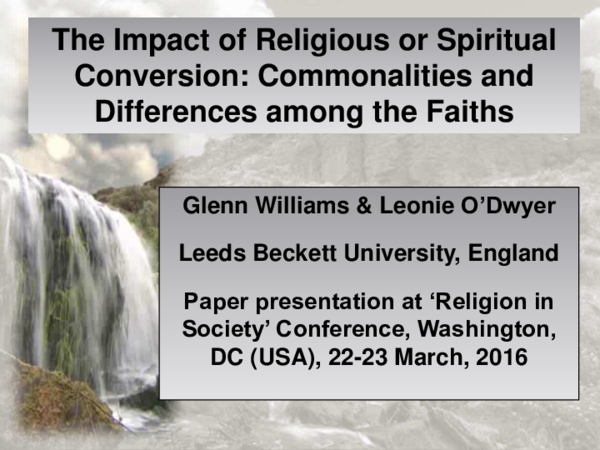 (PDF) The Impact of Religious or Spiritual Conversion: Commonalities ...