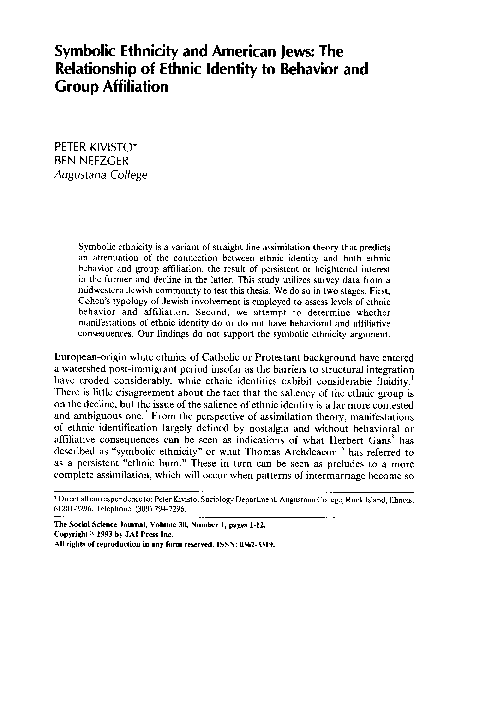 Symbolic ethnicity examples sociology image