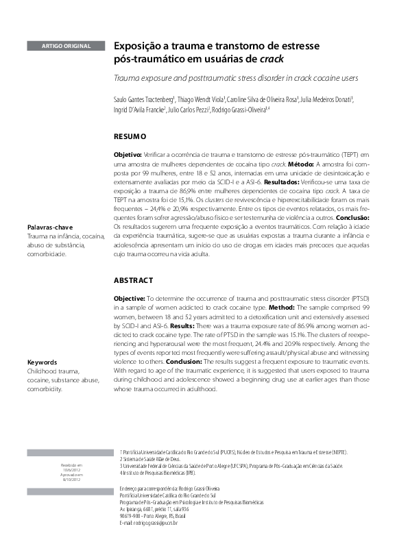 (PDF) Trauma Exposure and Posttraumatic Stress Disorder in Psychosis ...