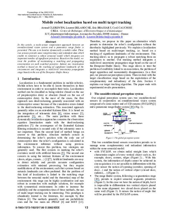 (PDF) Mobile robot localization based on multi target tracking