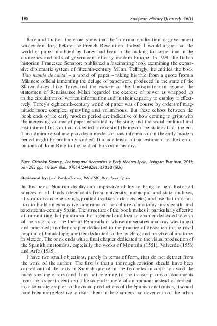 (PDF) Anatomy and Anatomists in Early Modern Spain, by Bjorn O. Skaarup ...