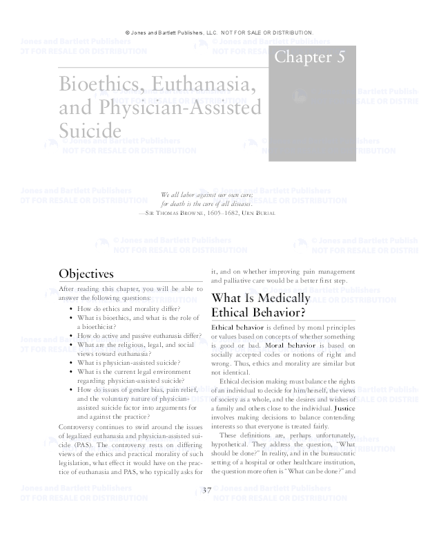 (PDF) Bioethics, Euthanasia, and Physician-Assisted Suicide