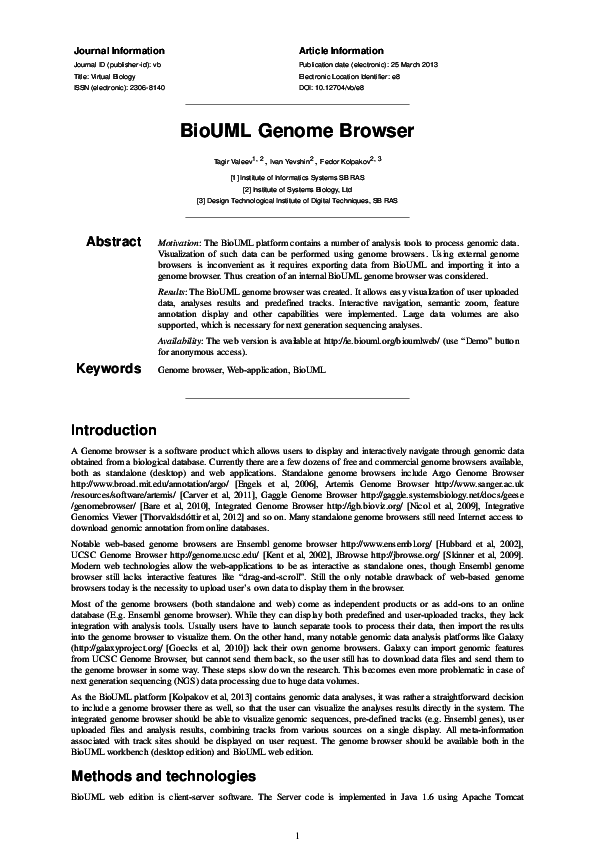 (PDF) BioUML Genome Browser