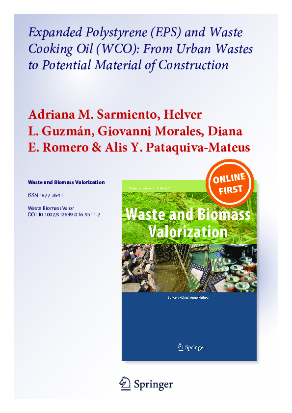 (PDF) Waste and Biomass Valorization Expanded Polystyrene (EPS) and ...