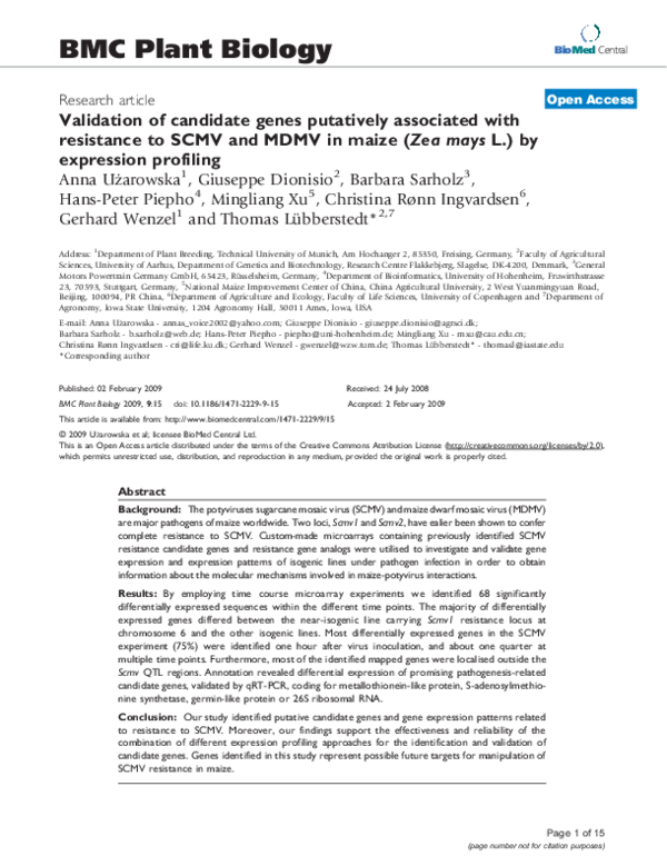 (PDF) Validation of candidate genes putatively associated with ...