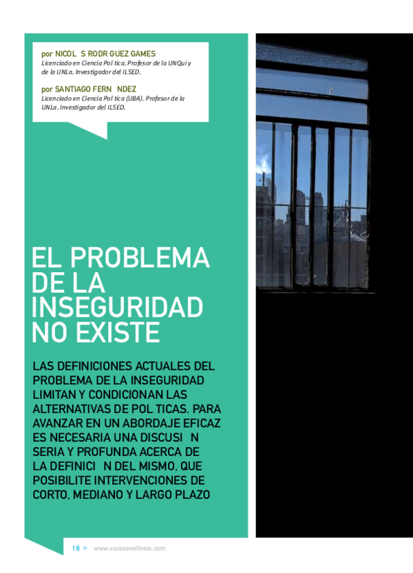 (PDF) El problema de la inseguridad no existe