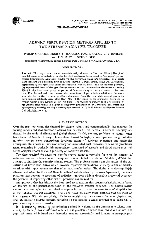 (PDF) Adjoint perturbation method applied to two-stream radiative transfer