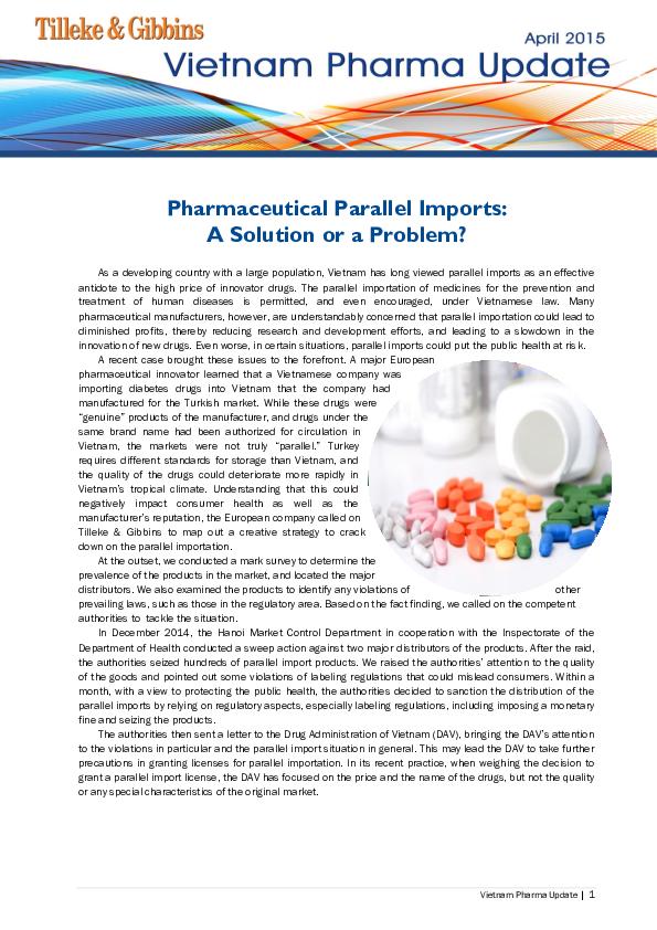 (PDF) Pharmaceutical Parallel Imports: A Solution or a Problem