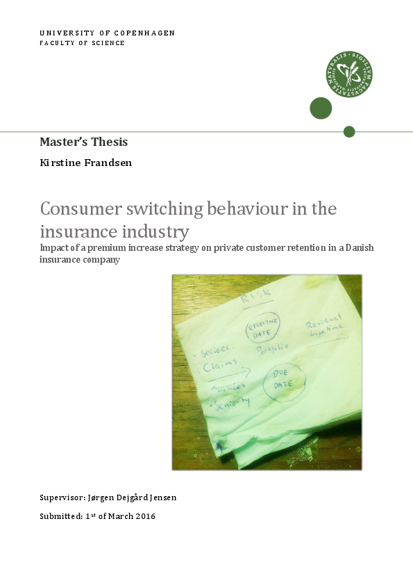(PDF) Consumer switching behaviour in the insurance