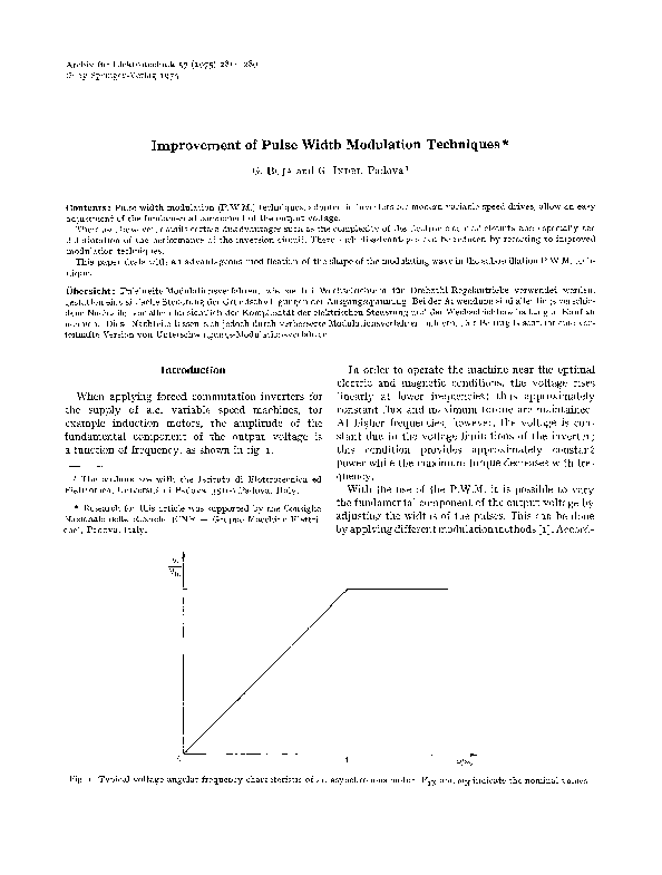 (PDF) Improvement of pulse width modulation