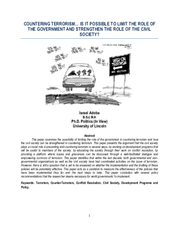 (PDF) Countering Terrorism... Is It Possible to Limit the Role of the ...