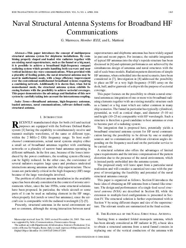 (PDF) Naval Structural Antenna Systems for Broadband HF Communications ...