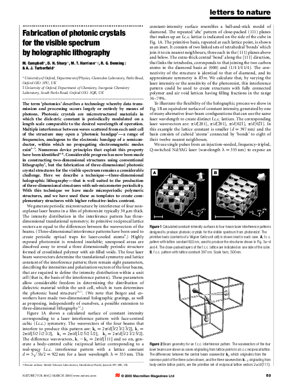 (PDF) Fabrication of photonic crystals for the visible spectrum by ...