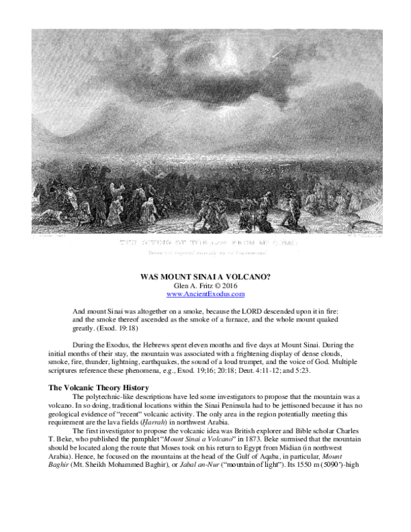 (PDF) WAS MOUNT SINAI A VOLCANO? Glen Fritz Academia.edu