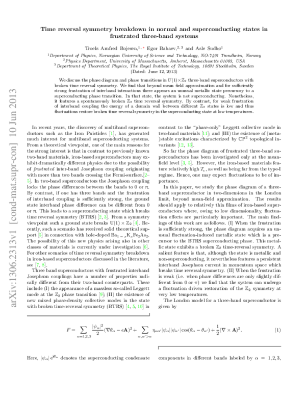 (PDF) Time reversal symmetry breakdown in normal and superconducting ...