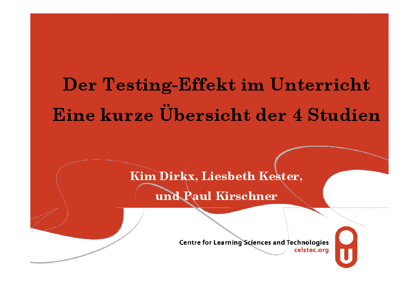 (PDF) Der TestingEffekt im Unterricht. Eine kurze Übersicht der 4