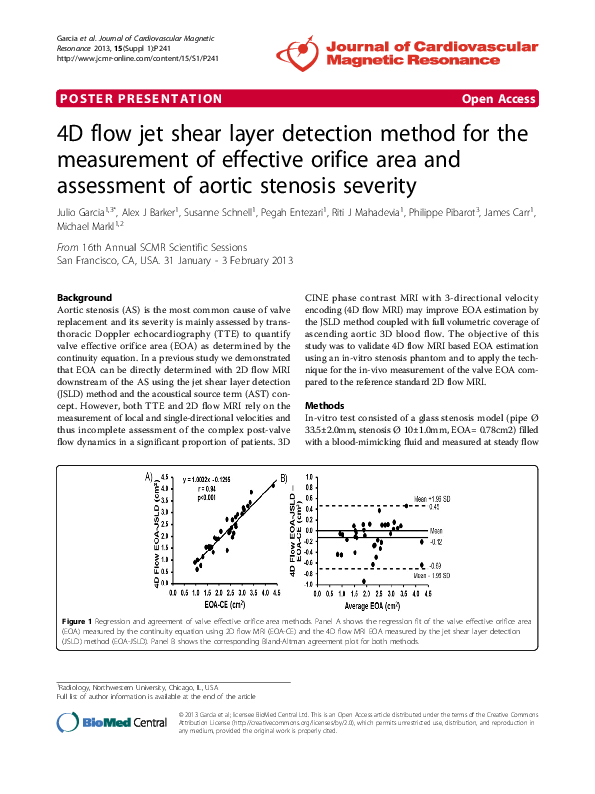 (PDF) 4D Flow MRI for Aortic Stenosis Assessment