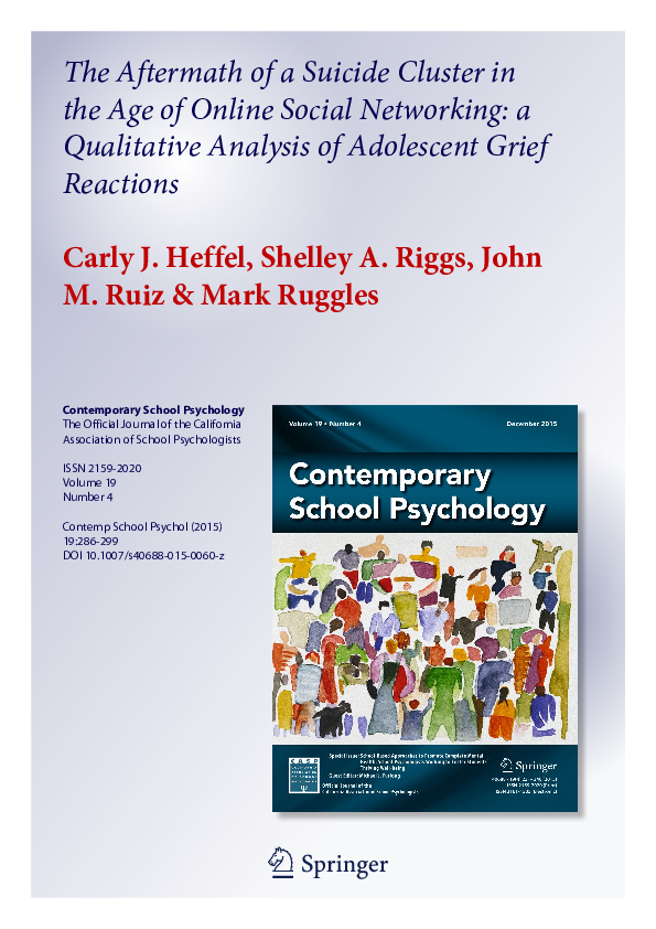 (PDF) The Aftermath of a Suicide Cluster in the Age of Online Social ...
