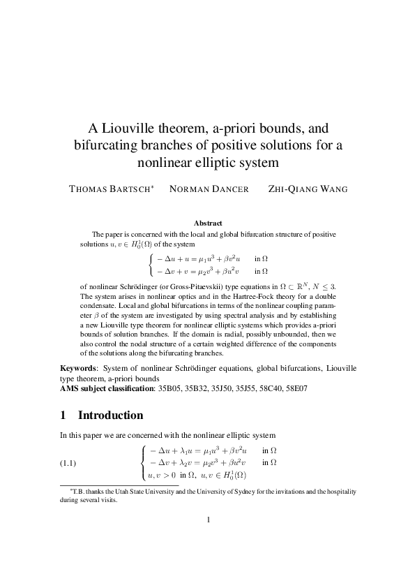 (PDF) A Liouville theorem, a-priori bounds, and bifurcating branches of ...