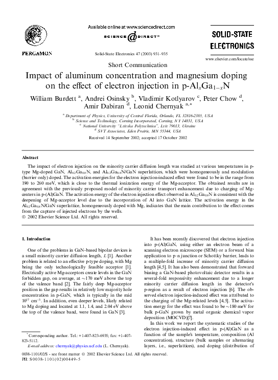 (PDF) Impact of aluminum concentration and magnesium doping on the ...
