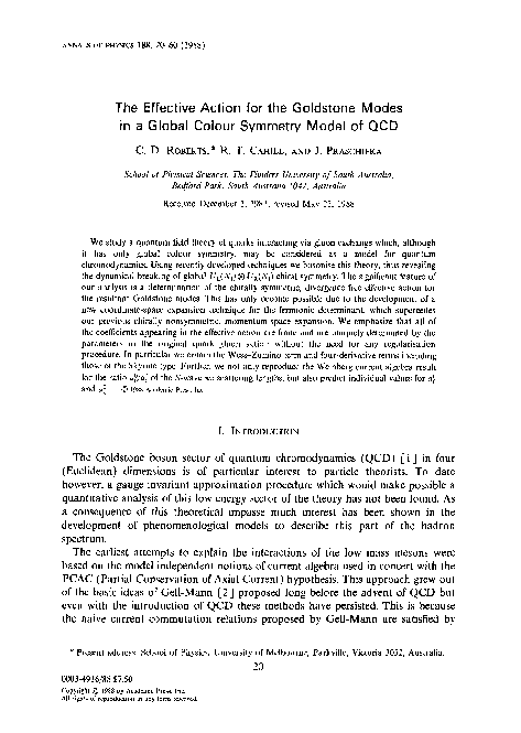 (PDF) The effective action for the Goldstone modes in a global colour ...