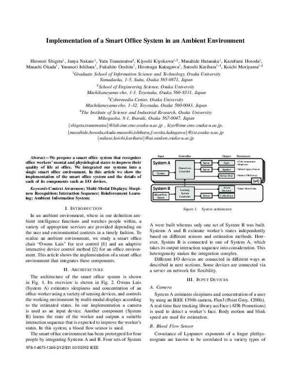 (PDF) Implementation of a smart office system in an ambient environment ...