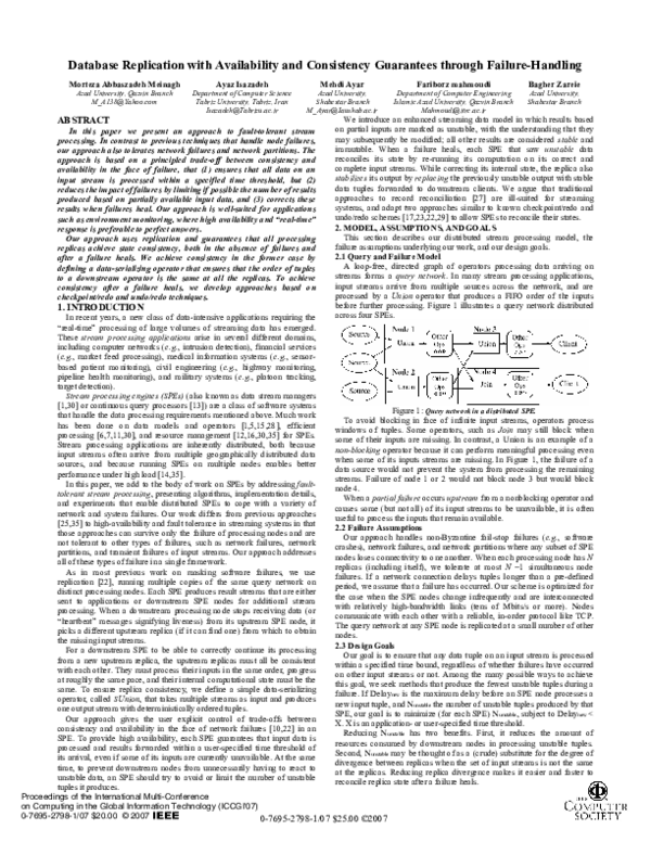 (PDF) Database Replication with Availability and Consistency Guarantees ...