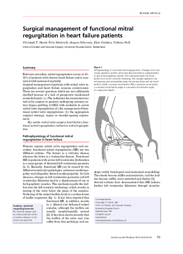 (PDF) Surgical Management of Functional Mitral Regurgitation in Heart ...