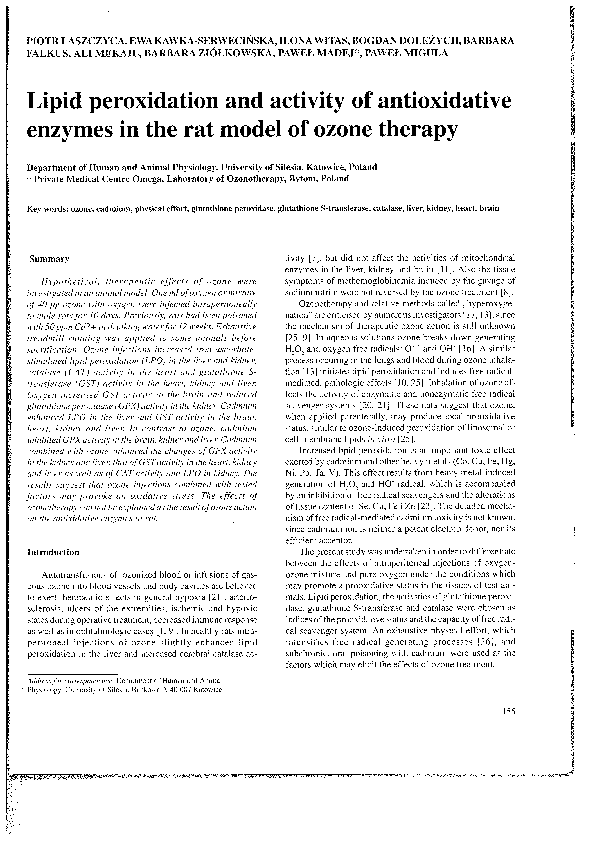 (PDF) Lipid peroxidation and activity of antioxidative enzymes in the ...