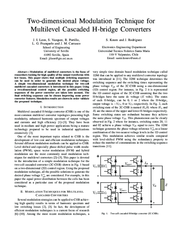(PDF) Two-dimensional modulation technique for multilevel cascaded H ...