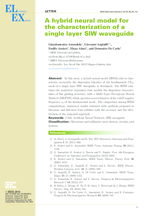 (PDF) A hybrid neural model for the characterization of a single layer ...