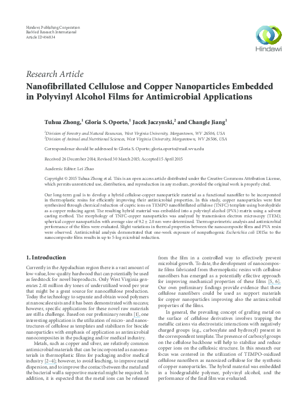 (PDF) Nanofibrillated Cellulose and Copper Nanoparticles Embedded in ...