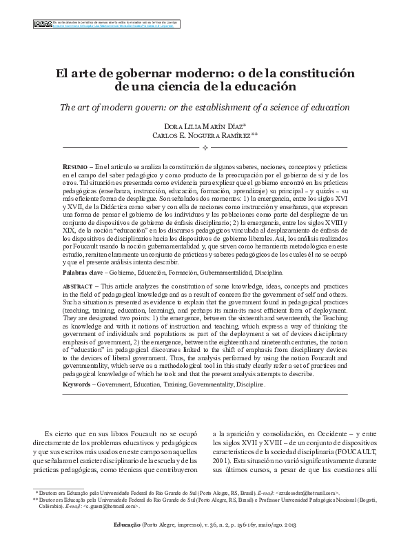 (PDF) El arte de gobernar moderno: o de la constitución de una ciencia ...