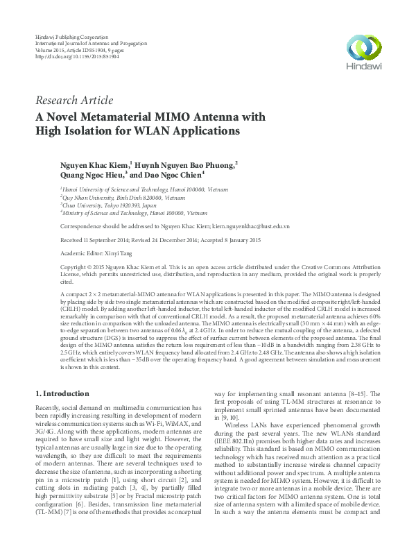 (PDF) A Novel Metamaterial MIMO Antenna with High Isolation for WLAN ...