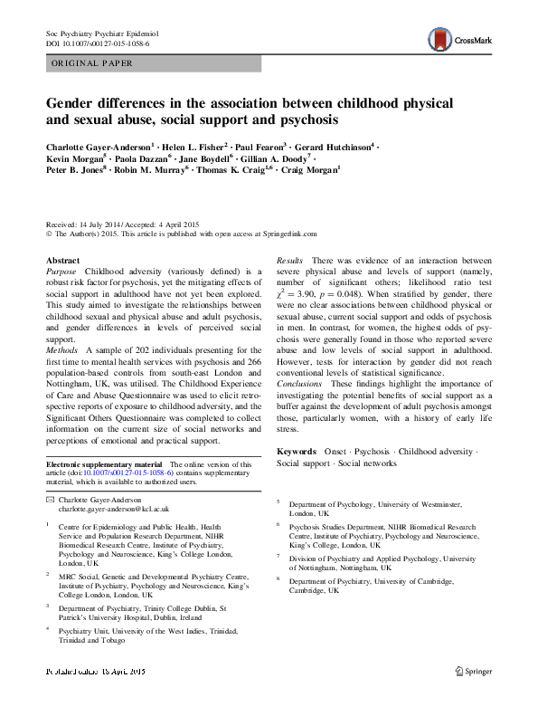 (PDF) Gender differences in the association between childhood physical ...