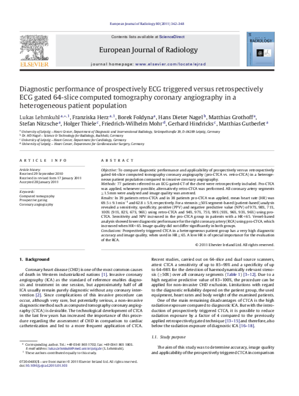 (PDF) Diagnostic performance of prospectively ECG triggered versus ...