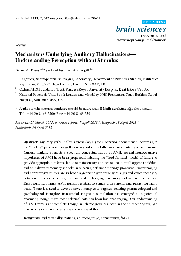 Schizophrenia hallucinations examples picture