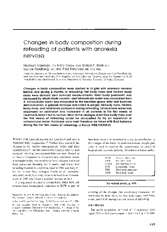 (PDF) Changes in body composition during refeeding of patients with ...