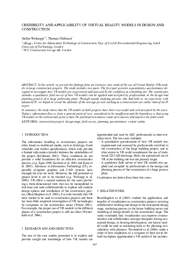 (PDF) VIRTUAL REALITY IN CONSTRUCTION Ijetrm Journal Academia.edu