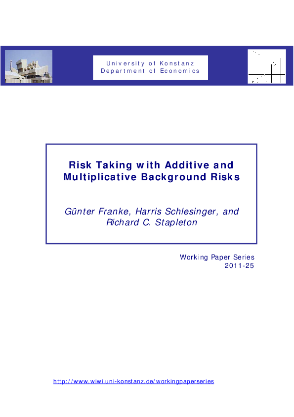 (PDF) Risk taking with additive and multiplicative background risks