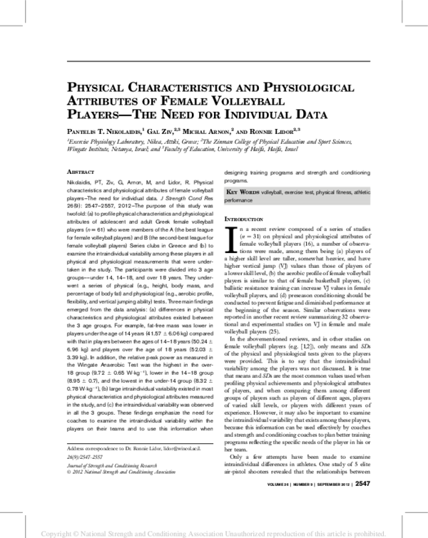 (PDF) Physical Characteristics and Physiological Attributes of