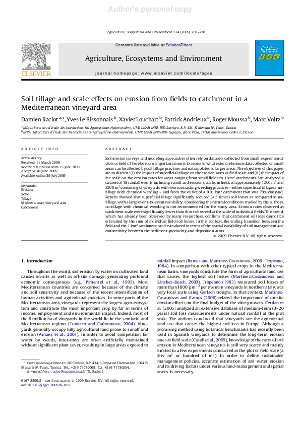 (PDF) Soil tillage and scale effects on erosion from fields to ...