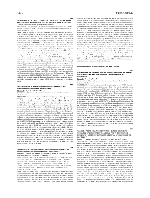 (PDF) PR8 VALIDATION OF THE PROQOLHIV QUESTIONNAIRE IN LIGHT OF CROSSCUTURAL DIFFERENCES FROM