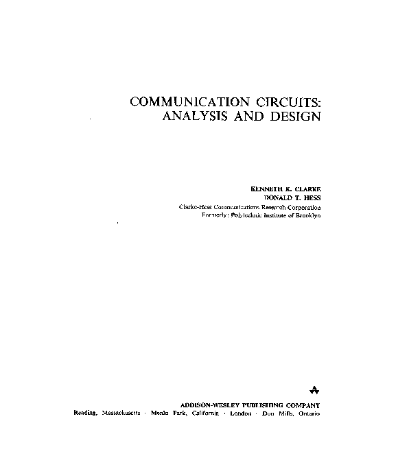 (PDF) Communication Circuits Analysis and Design Jing Hua Academia.edu