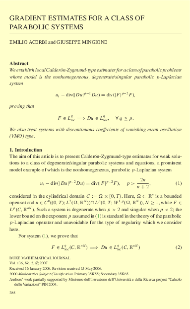 (PDF) Gradient estimates for a class of parabolic systems